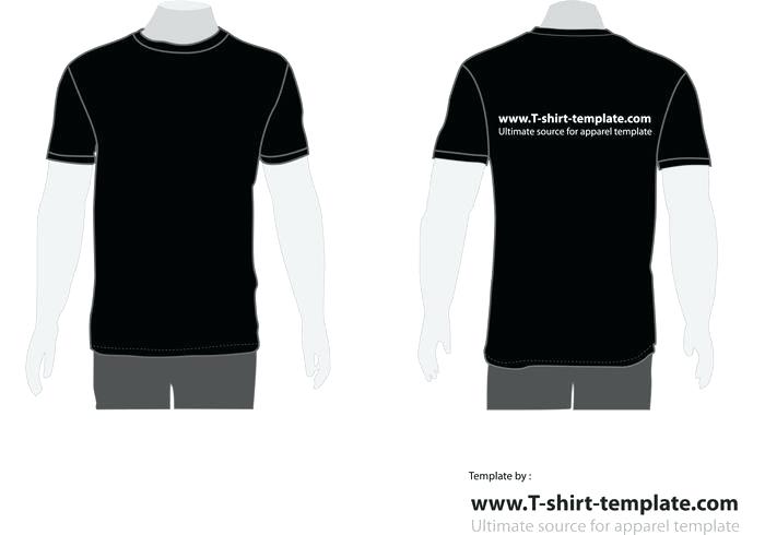 700x490 Front T Shirt Template Black And Back Vector