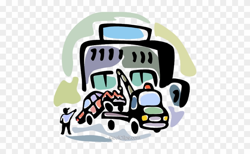 840x517 Tow Truck Driver Loading Car Royalty Free Vector Clip