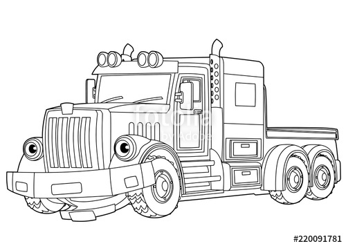 500x356 Cartoon Scene With Vector Tow Truck On White Background
