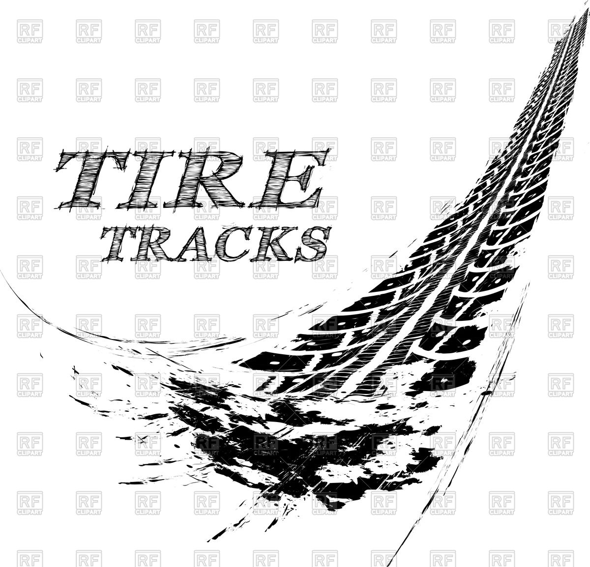 1200x1154 Grunge Wheel Tire Trace Vector Image Of Transportation