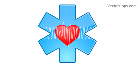 450x220 Medical Symbol With Heart And Pulse Trace Free Download Vector