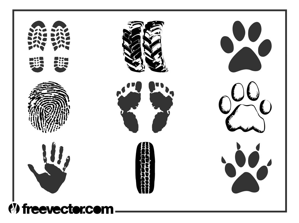 1024x765 Prints And Traces Vector Set Vector Art Graphics