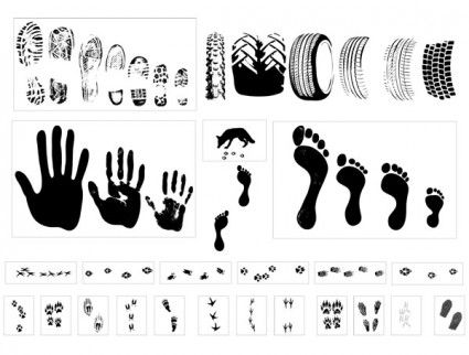 425x322 Vector Traces Of Footprints Tires Free Svgs Stencils