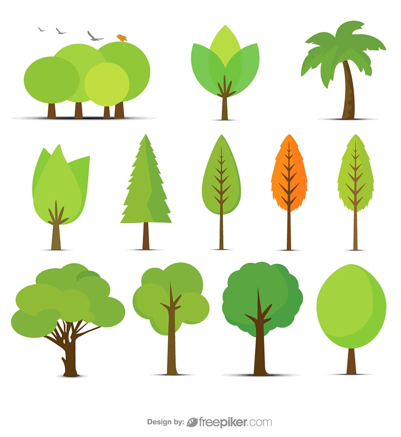 800x872 Freepiker Vector Tree Plant Set