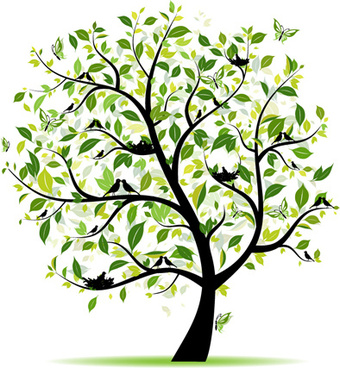 340x368 Spring Tree Free Vector Download