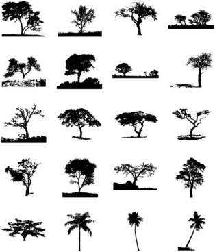 Vector Tree Silhouette Free Vector Download 314x368 Vector Tree Silhouette Free Vector Download