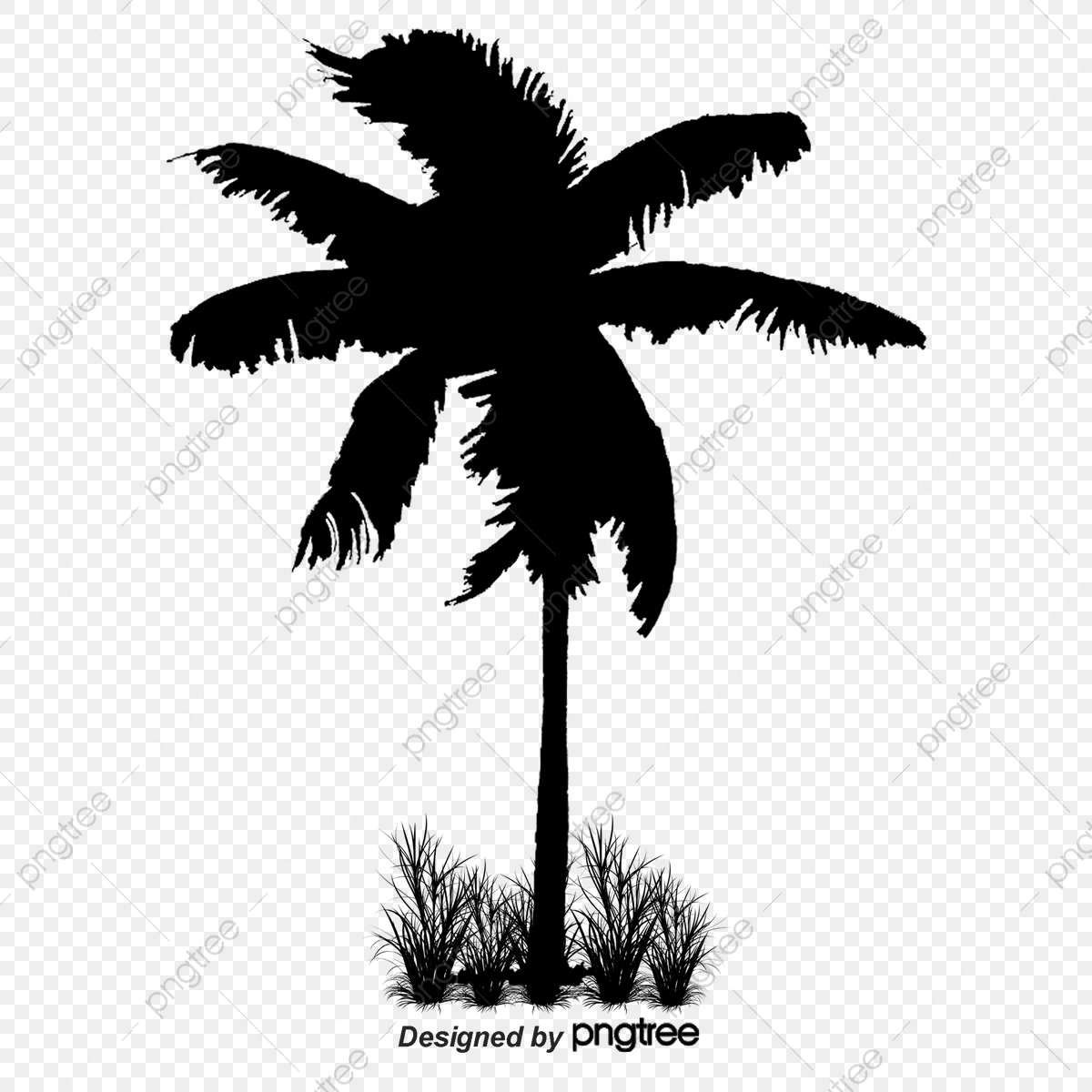 1200x1200 Coconut Trees Silhouette Vector Material, Coconut Vector