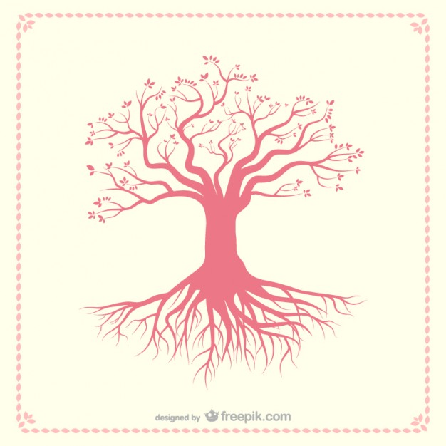 626x626 Tree Silhouette With Roots Vector Free Download