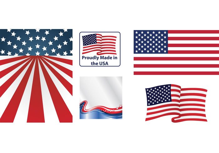 700x490 Us Flag Vector Group With Items