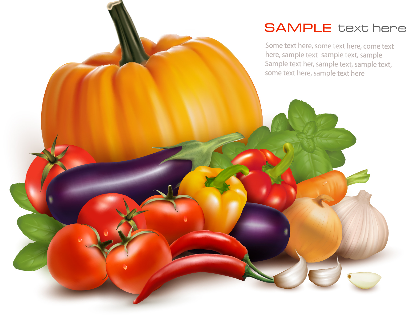 1322x1030 Various Vegetables Vector Background Free Download