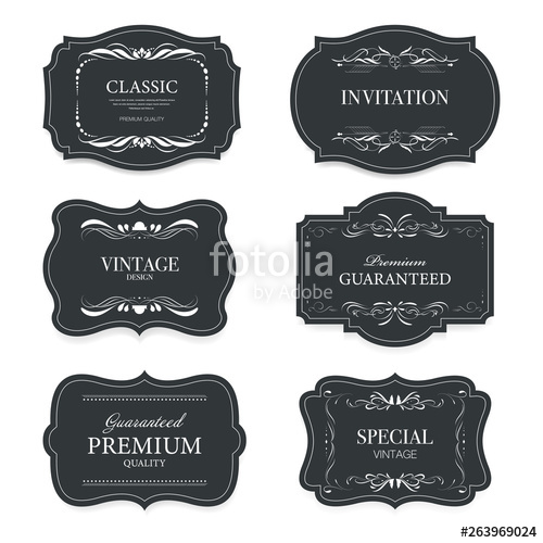 500x500 Vintage Label Banner Badges Set Luxury Decoration Design High