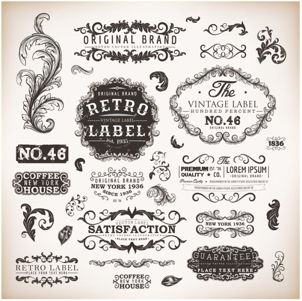 600x599 Vintage Labels And Borders Vector Free Download