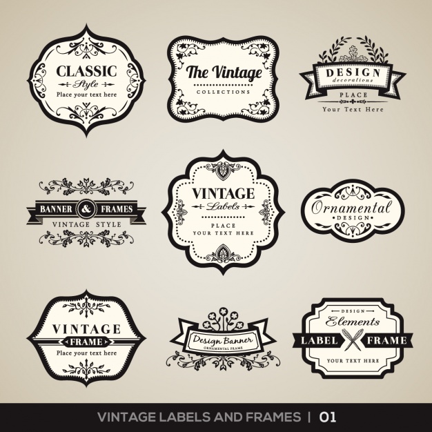 626x626 Vintage Labels And Frames Collection Vector Free Download