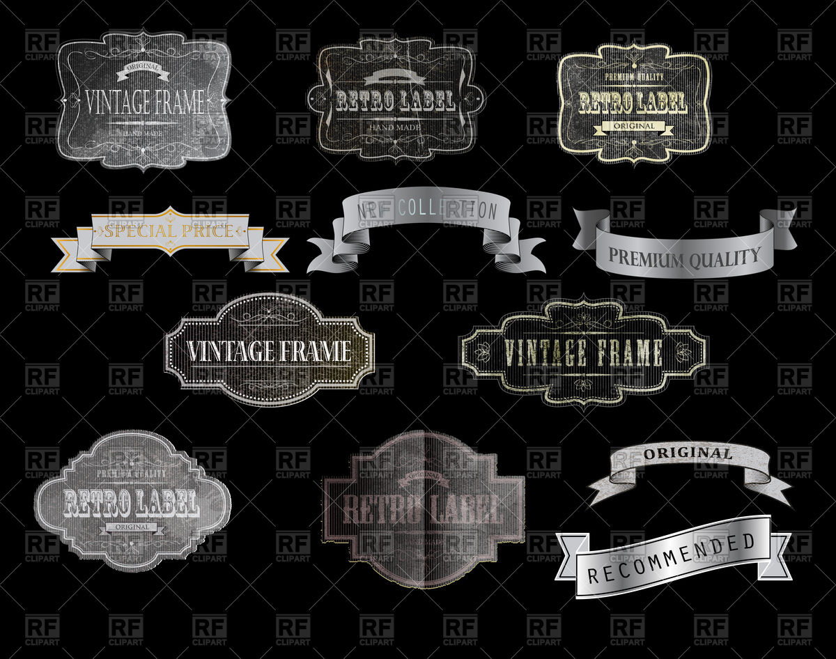 1200x946 Vintage Labels And Ribbon Banners Vector Image Of Design Elements