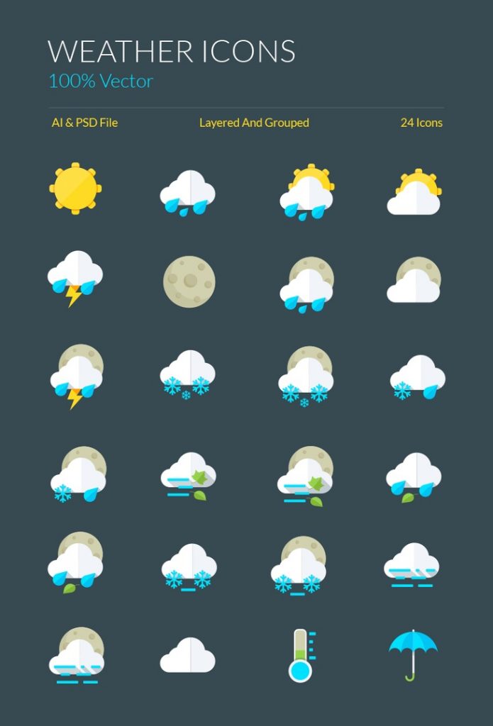 695x1024 The Best Free Weather Vector Icon Sets