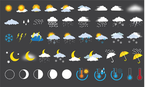500x301 Vector Weather Icons Design Set Free Download