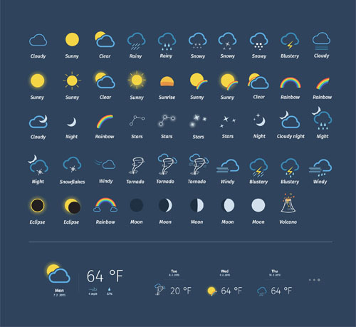 500x459 Vector Weather Icons Design Set Free Download