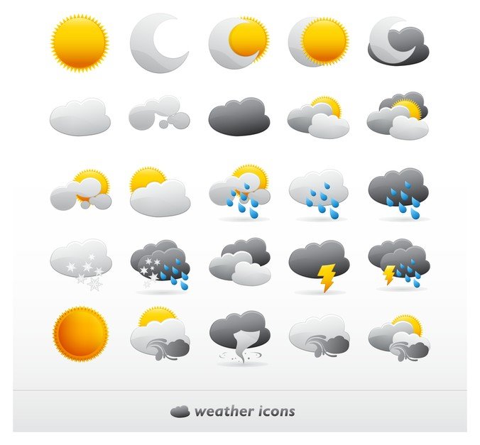 676x627 Free Cute Vector Weather Icons Files, Vectors Graphics