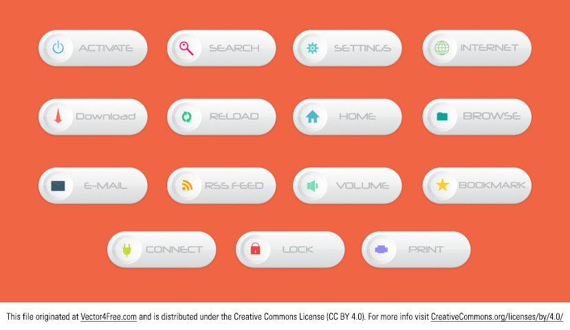 829x480 Horizontal Web Free Vector Buttons