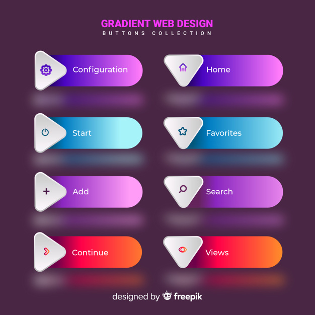 626x626 Different Web Buttons In Gradient Style Vector Free Download