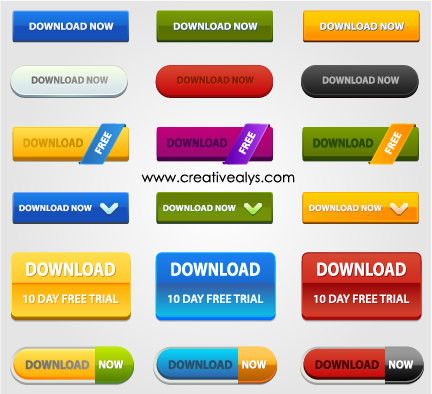 432x394 Free Vectors Glossy Creative Web Button Pack Creativealys