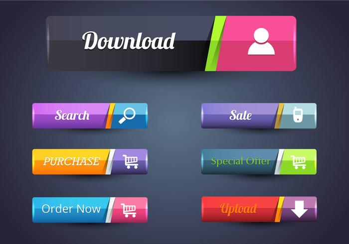 700x490 Free Web Button Bar Vectors