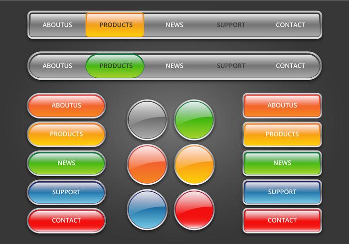 700x490 Free Web Buttons Set Vector