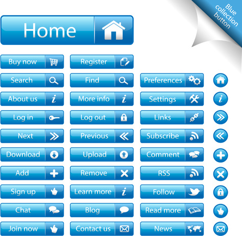 474x463 Shiny Blue Web Buttons Vectors Pack Free Vector In Encapsulated