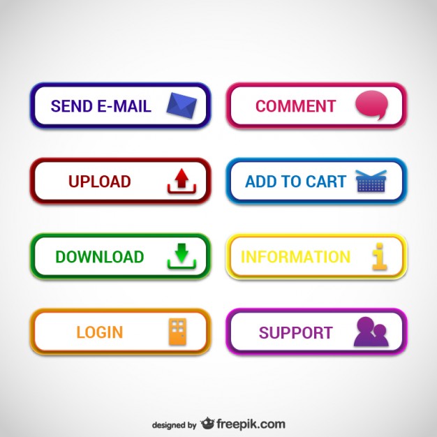 626x626 Web Buttons Collection Vector Free Download