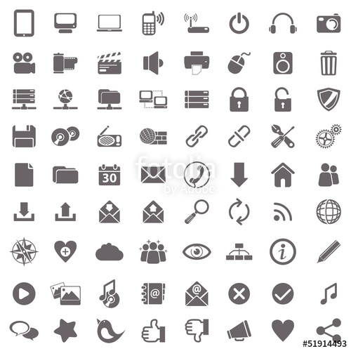 500x500 Web And Computer Basic Icons Stock Image And Royalty Free Vector