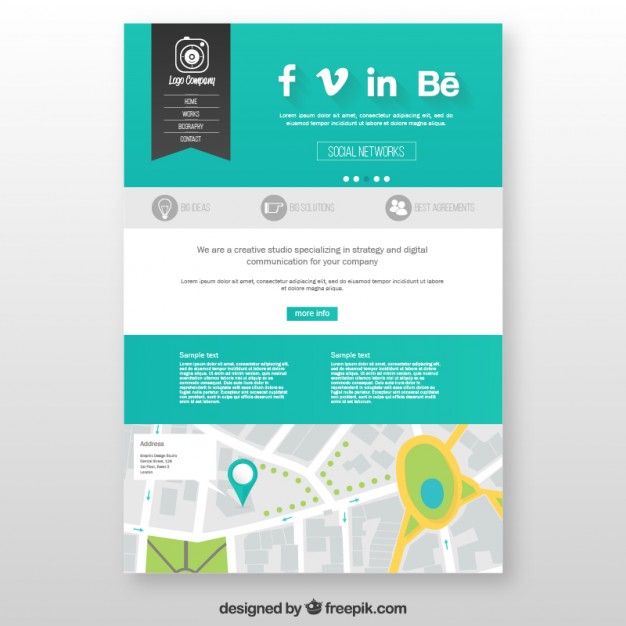 626x626 Studio Website Template Vector Free Download