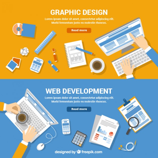 626x626 Web Development And Graphic Design Banners Vector Free Download