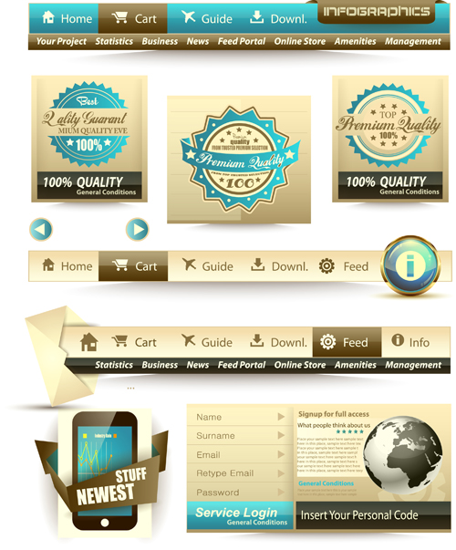 500x603 Free Vector Web Elements Collection Free Download