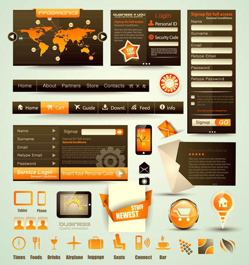 500x532 Free Vector Web Elements Collection Free Download