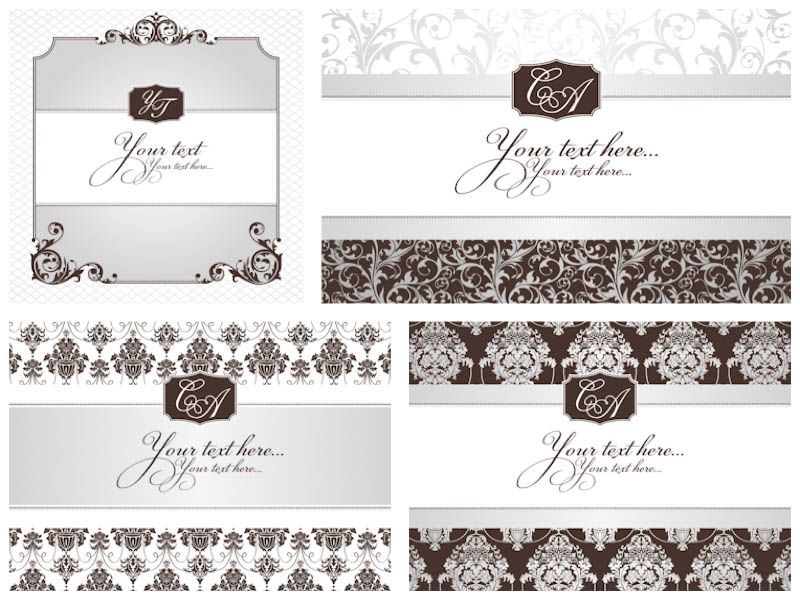 Classic Decorative Wedding Invitations Vector Invitations 800x600 Classic Decorative Wedding Invitations Vector Invitations