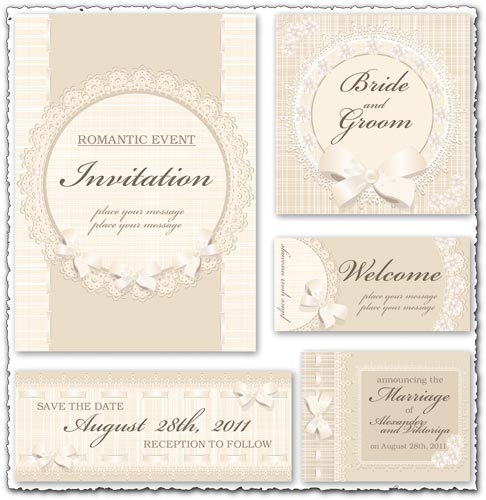 Classic Wedding Invitation Vectors 486x500 Classic Wedding Invitation Vectors