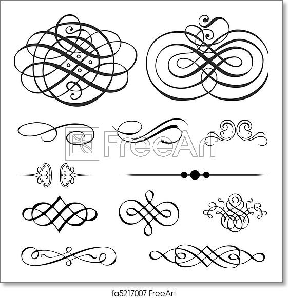 561x581 Free Art Print Of Vector Victorian Ornament Set Set Of Detailed