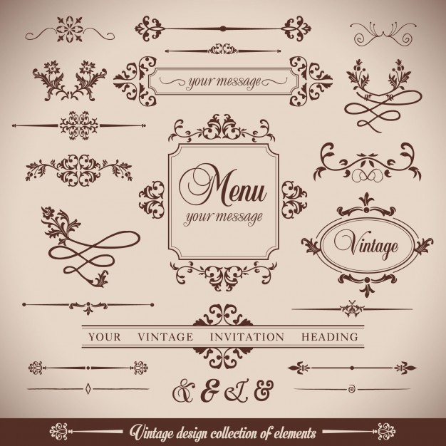 626x626 Ornamental Elements, Vintage Style Vector Free Download