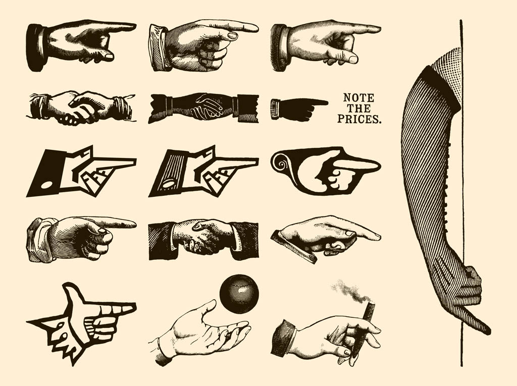 1024x765 Retro Hands Vectors Vector Art Graphics