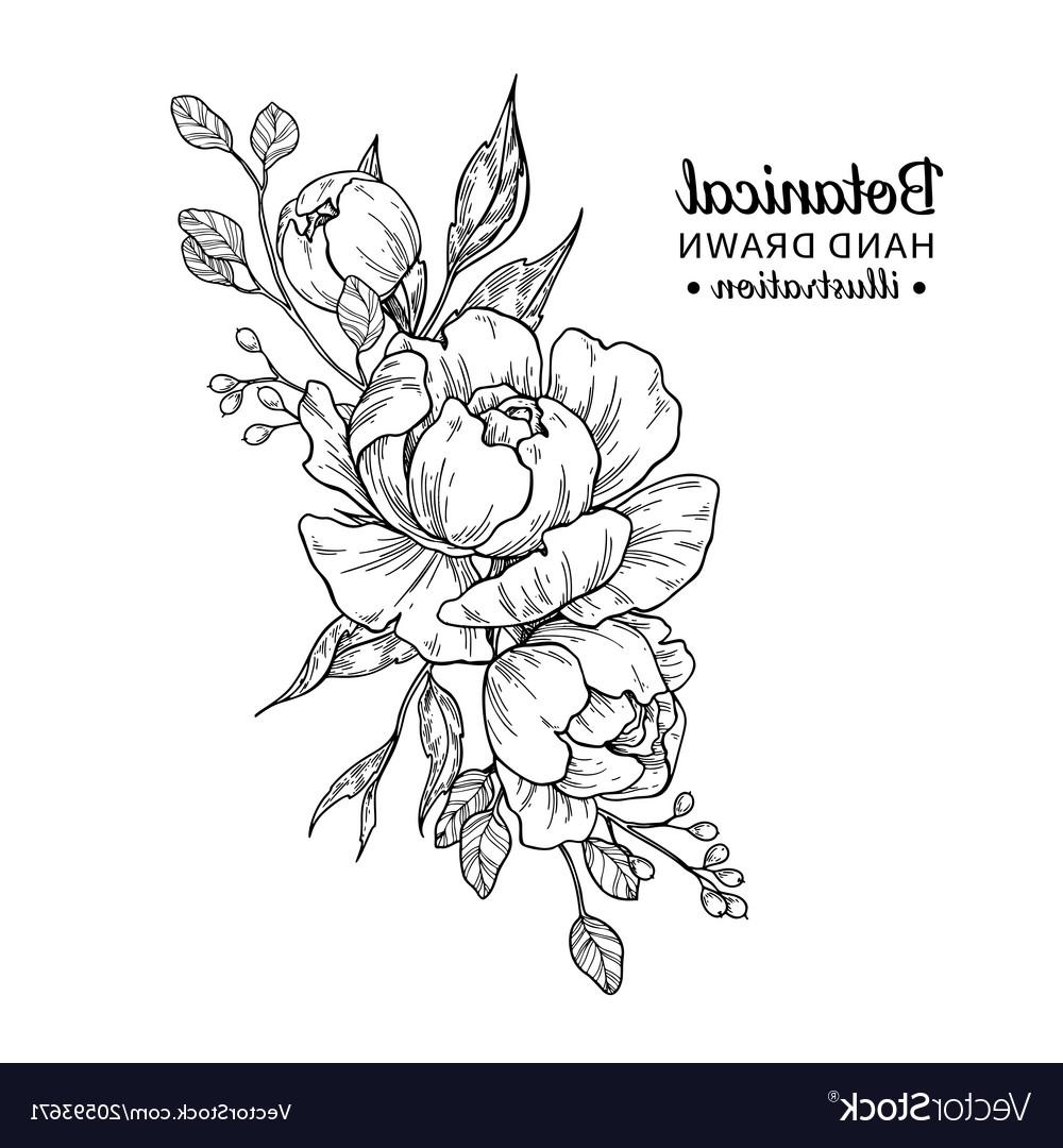 1000x1080 Hd Black Vintage Flower Drawings Vector Drawing Free Vector Art