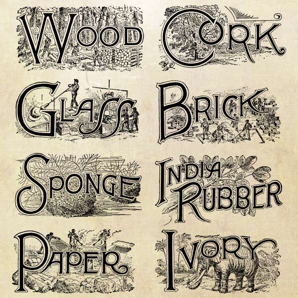 600x600 Vector Art Brick, Cork, Glass, Rubber