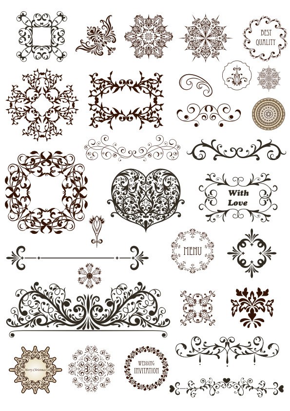 595x842 Vector Vintage Ornament Divide Border Vector Art Free Vector Cdr