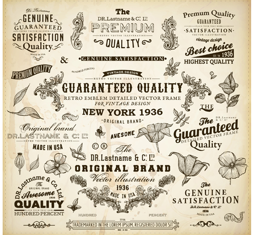 500x463 Vintage Ornaments Adornment Elements Vector Art Free Download