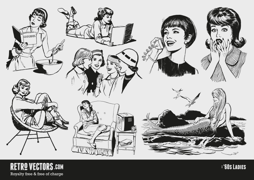 841x596 Ladies Vintage Vectors Vintage Clip Art Retro Clip Art