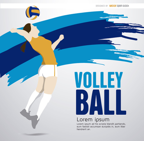 600x589 Volleyball Player Girl Background Free Vector