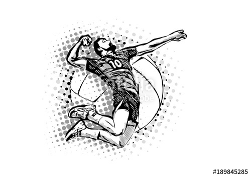 500x354 Men's Volleyball Vector Illustration Stock Image And Royalty Free