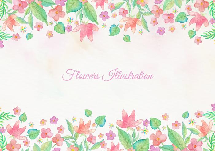 700x490 Free Vector Card With Watercolor Floral Frame Design