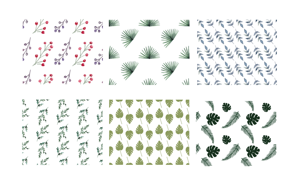1024x650 Set Of Watercolor Floral Vector Pattern