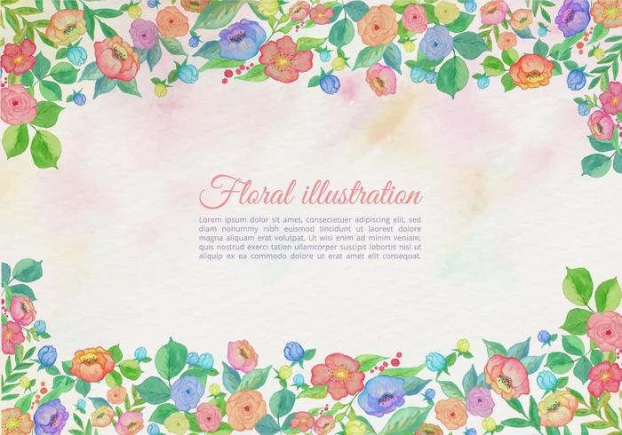 700x490 Vector Watercolor Floral Border