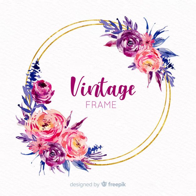 626x626 Watercolor Floral Frame Free Vector In Floral
